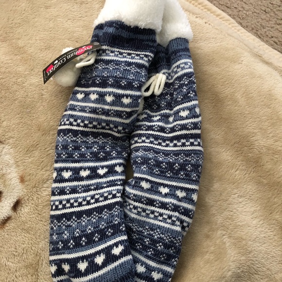 WOMEN’S SLIPPER SOCKS NON SKID SLIP THICK WARM NEW - Picture 2 of 3